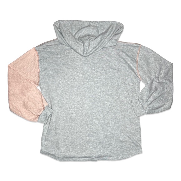 BiBi Pink and Grey Half Button Sweatshirt Hoodie - Picture 3 of 5